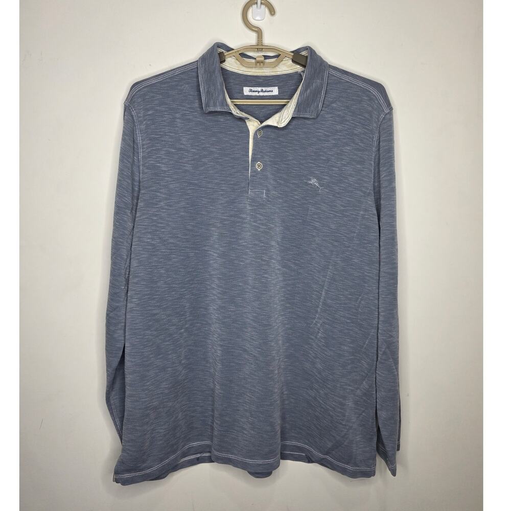 Tommy Bahama blue long sleeve polo shirt - XL